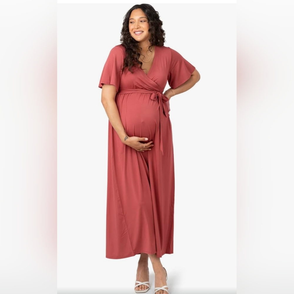 Kindred Bravely Maternity Wrap Maxi Dress 1x